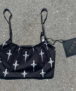 Lip Service Vintage Dagger Print Bra Top