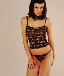Lip Service FUCK Print Mesh Cami & Undie Set