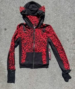 Lip Service Leopard & Fishnet Print Hoodie Archive