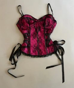 Vintage Lip Service Blacklist Pink Stretch Satin Bustier Archive