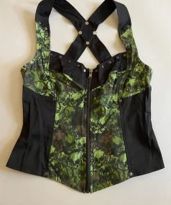Vintage Lip Service Skull Camo Bustier