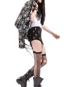 Lip Service Dagger Print Garter Clip Skirt Women