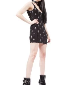 Lip Service Scoop Back Dagger Print Tank Dress