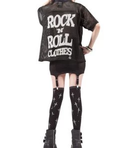 Lip Service Women Dagger Print Thigh High Socks