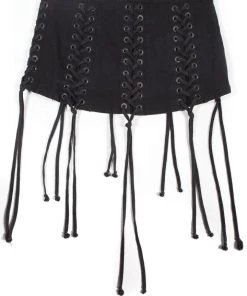 Lip Service Lace Up Micro Mini Skirt