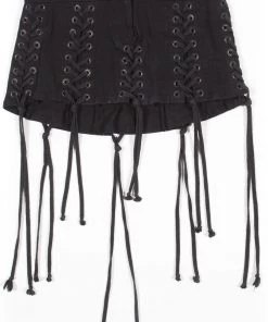 Lip Service Lace Up Micro Mini Skirt
