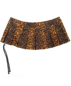 Lip Service Archive Vintage Leopard Pleated Micro Mini Skirt