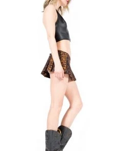 Lip Service Archive Vintage Leopard Pleated Micro Mini Skirt