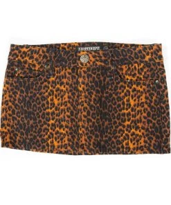 Lip Service Vintage Leopard Short Jean Skirt