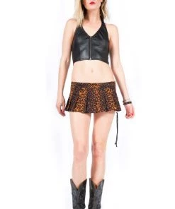 Lip Service Archive Vintage Vegi Leather Zip Halter Top 6 Lip Service Archive Vintage Vegi Leather Zip Halter Top