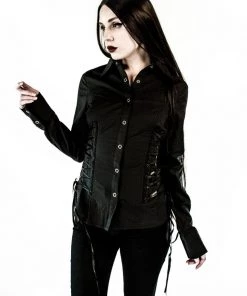 Lip Service Vintage Wicked Lace Up Blouse