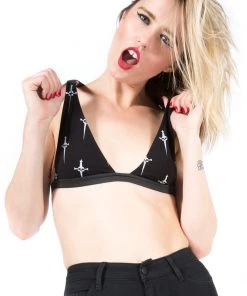 Lip Service Dagger Print Triangle Top Women