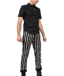 Lip Service Vintage Gangster Prankster Pinstriped Shirt Archive