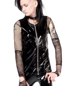 Lip Service Vintage Zip Front PVC Top