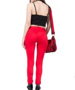 Lip Service Straight From The Heart Red Glam Spandex Jean Archive