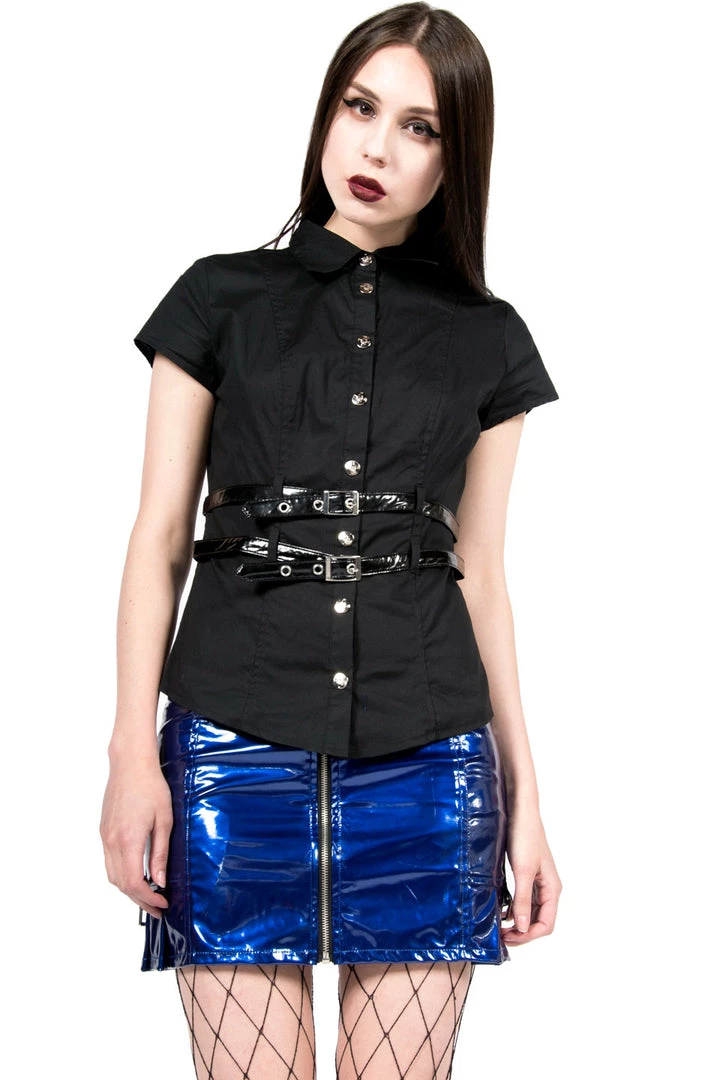 Lip Service Vintage Cyber Goth Belt Shirt 1 Lip Service Vintage Cyber Goth Belt Shirt