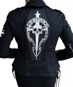 Lip Service Embroidered Coffin Back Patch Accessories