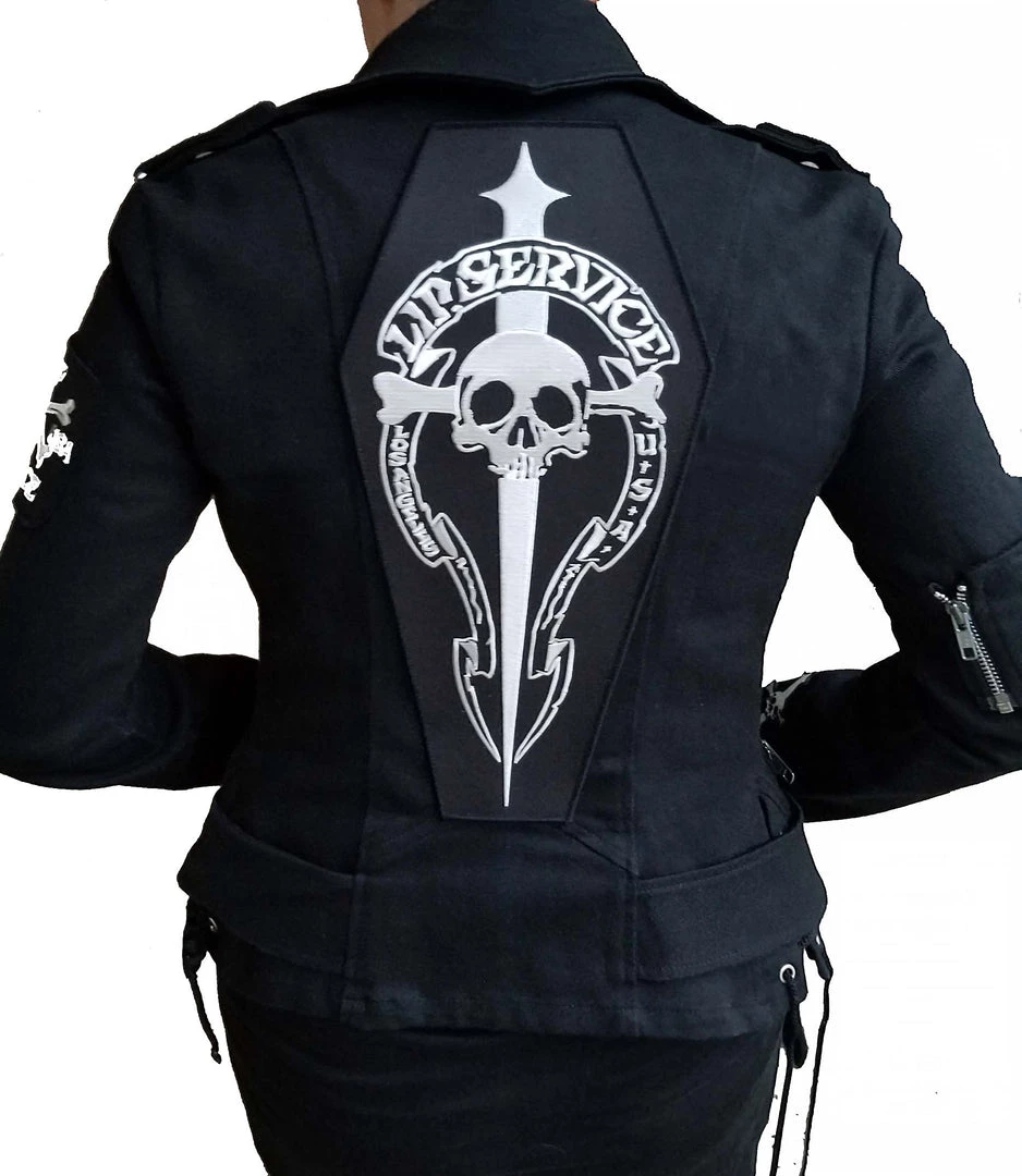 Lip Service Embroidered Coffin Back Patch Accessories 2 Lip Service Embroidered Coffin Back Patch Accessories