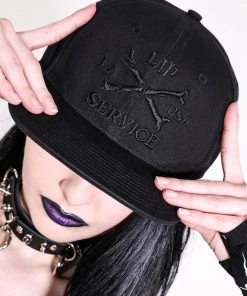 Lip Service Cross Bones Snapback Baseball Hat B/B