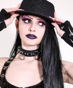 Lip Service Cross Bones Snapback Baseball Hat B/B