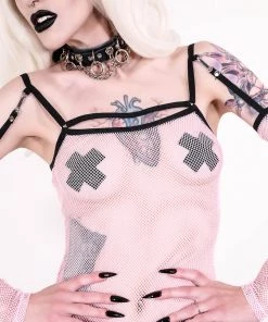 Lip Service Transformer Fishnet Top Pink