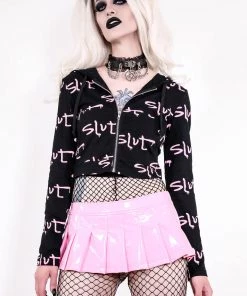 Lip Service NEW! Pink Vinyl Pleated Micro Mini Skirt