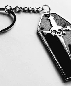 Lip Service Coffin Dagger Enamel Keychain