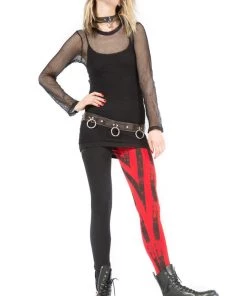 Lip Service Vintage Batz & Bones Striped Leggings Archive