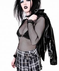 Lip Service NEW! World's End Pleated Mini Skirt In Black Plaid