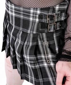 Lip Service NEW! World's End Pleated Mini Skirt In Black Plaid