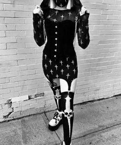 Lip Service Dagger Thigh High Socks